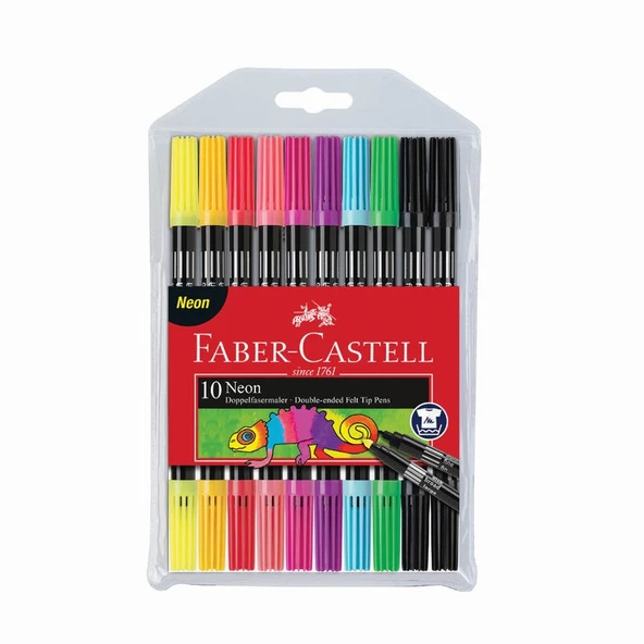 Faber Castell Neon Çift Taraflı Keçeli Kalem 10 Renk ürün görseli 1