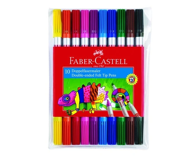 Faber Castell Çift Uçlu Keçeli Kalem 10 Renk ürün görseli 1