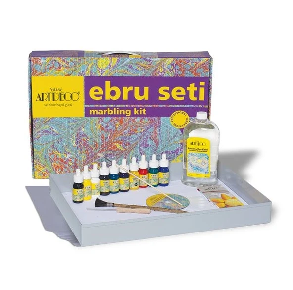 Artdeco Profesyonel Ebru Seti 35x50 cm. 10 Renk ürün görseli 1