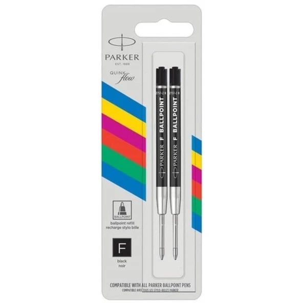 Parker Ekonomik Tükenmez Refill 2li Blister F uç Siyah ürün görseli 1
