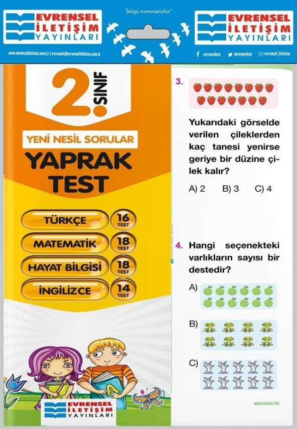 2. Sınıf Tüm Dersler Yaprak Testler Evrensel İletişim Yayınları ürün görseli 1