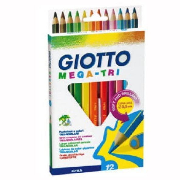Giotto Mega-Tri Kuru Boya 12 Renk ürün görseli 1
