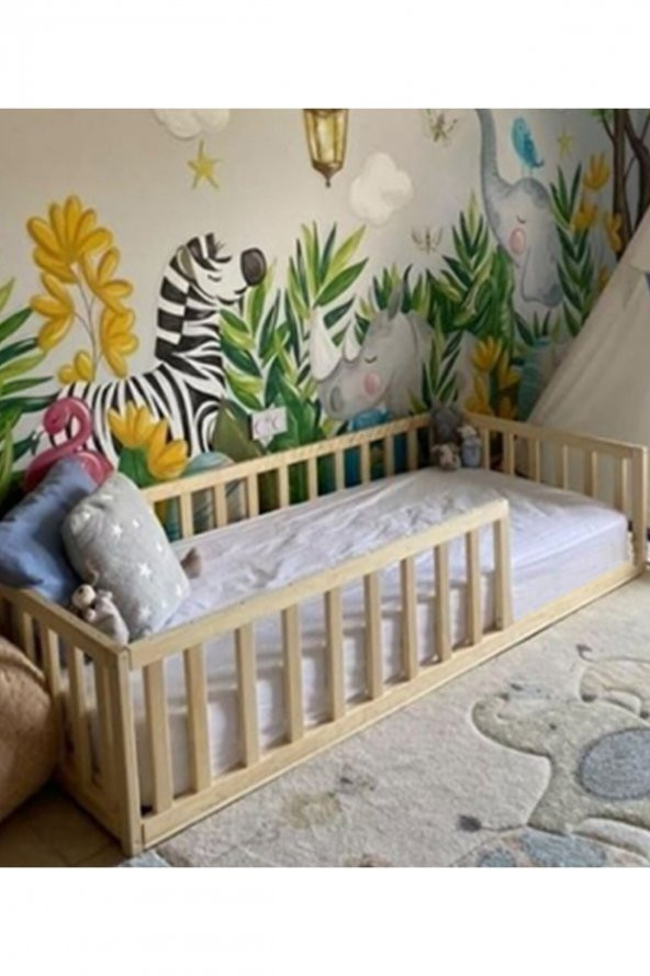 Hft Home Unisex Bebek Ve Çocuk Karyolası Doğal Ahşap N.AYAKSIZ 100x200 ürün görseli 1