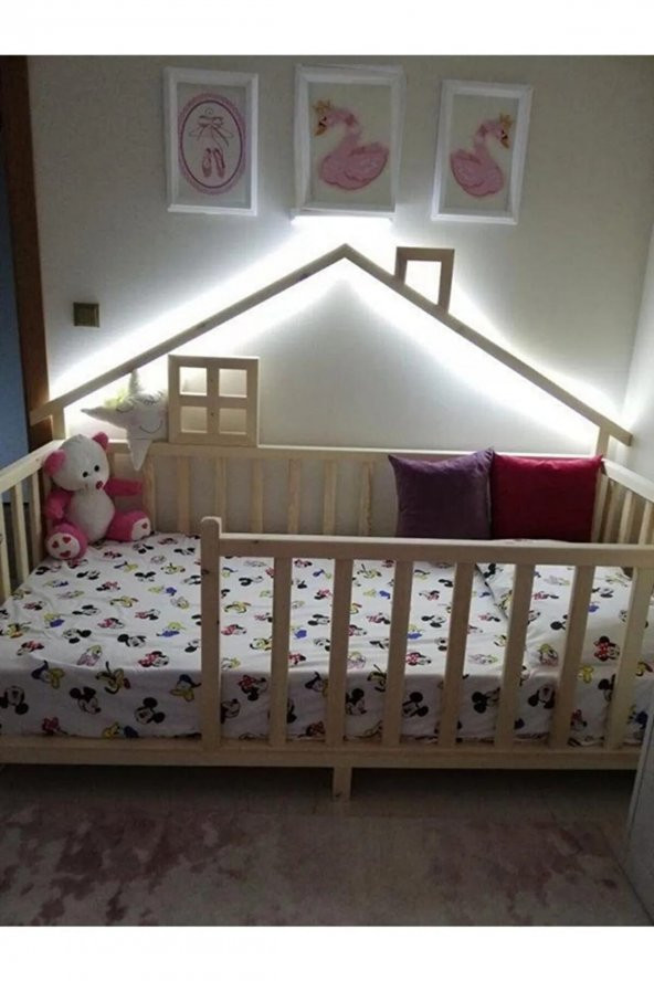 Hft Home Unisex Montessori Bebek Ve Çocuk Karyolası EVLİ 80x180cm ürün görseli 1