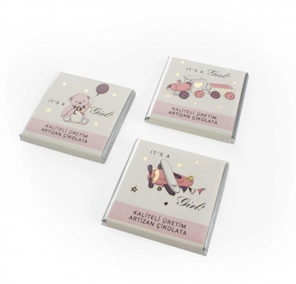 Melodi Sargılı Sütlü Madlen Pembe 500g Kız Bebek Çikolatası ürün görseli 1