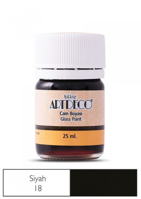 Artdeco Cam Vitray Boyası 25 ml. 18 SİYAH ürün görseli 1
