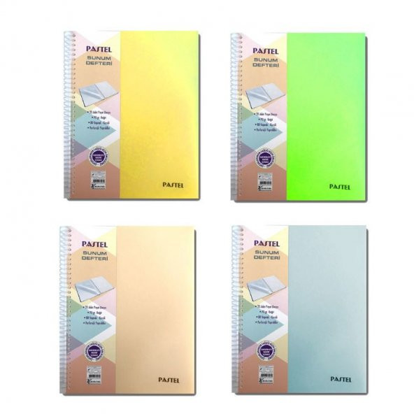 Keskin Color Pastel Sunum Defteri 70 gr 80 yp Kareli + 20 Poşet Dosya ürün görseli 1