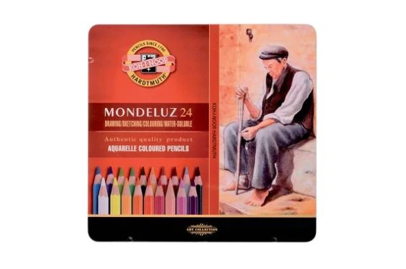 Koh-i Noor Mondeluz Aquarell Boya Kalemi 24 Renk Metal Kutu ürün görseli 1