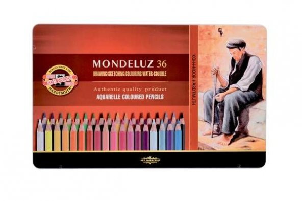 Koh-i Noor Mondeluz Aquarell Boya Kalemi 36 Renk Metal Kutu ürün görseli 1