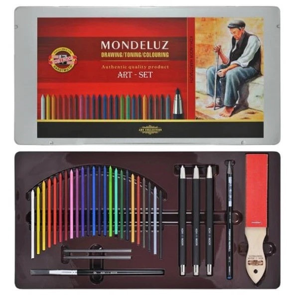 Koh-i Noor Mondeluz Aquarell Art Set 32 Parça Sulandırılabilir Resim Seti Metal Kutu ürün görseli 1