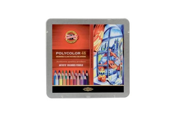 Koh-i Noor Polycolor Artist Kuru Boya Kalemi 48 Renk Metal Kutu ürün görseli 1