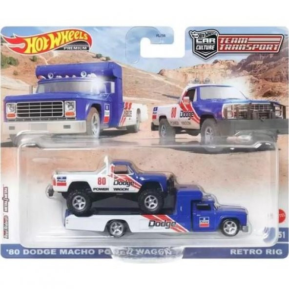 Hot Wheels Premium HKF38 Team Transport 80 Dodge Macho Power Wagon / Retro Rig (#51) ürün görseli 1
