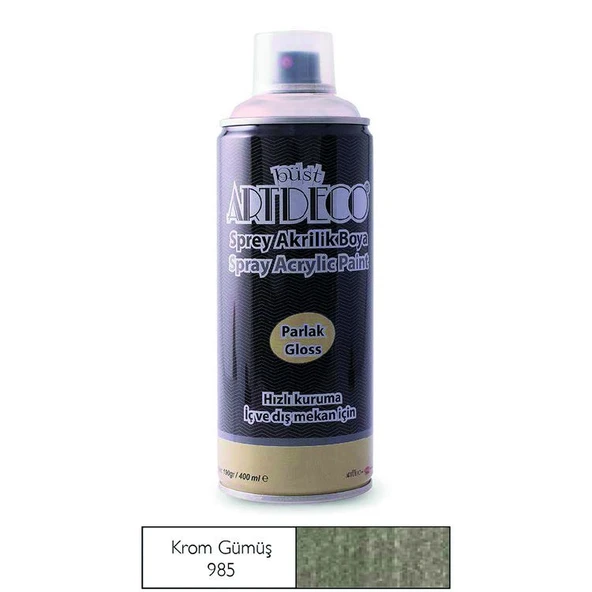 Artdeco Akrilik Sprey Boya 400 ml. KROM GÜMÜŞ ürün görseli 1