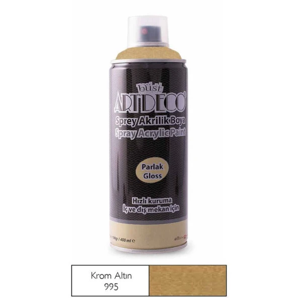 Artdeco Akrilik Sprey Boya 400 ml. KROM ALTIN ürün görseli 1