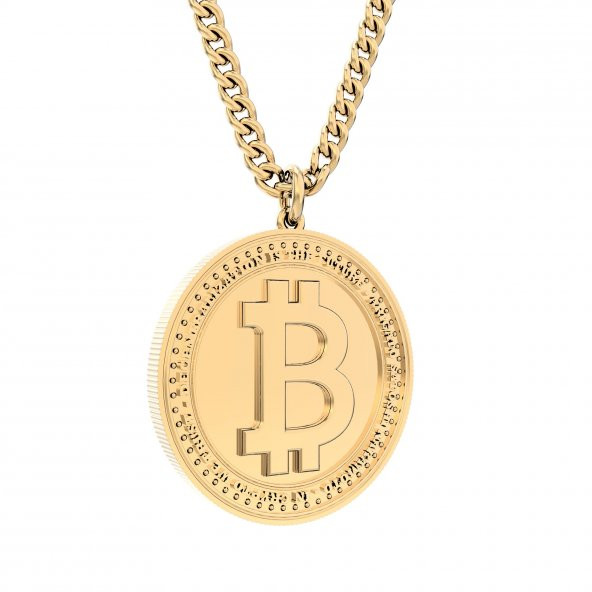 Chocli 18 Ayar Altın Kaplama Bitcoin Ayarlanabilir Kolye ürün görseli 1
