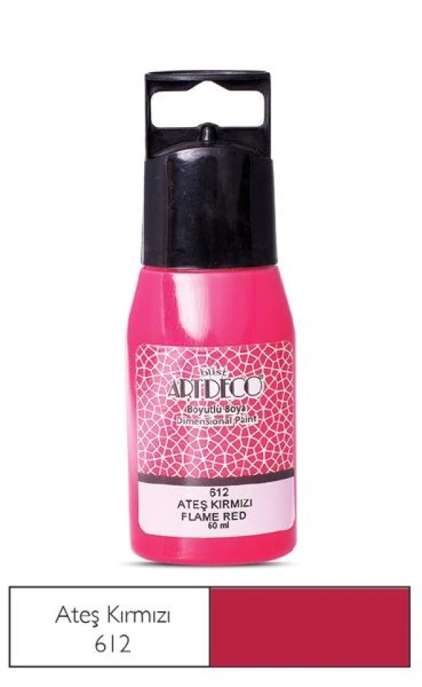 Artdeco Boyutlu Boya 60 ml. 612 ATEŞ KIRMIZI ürün görseli 1
