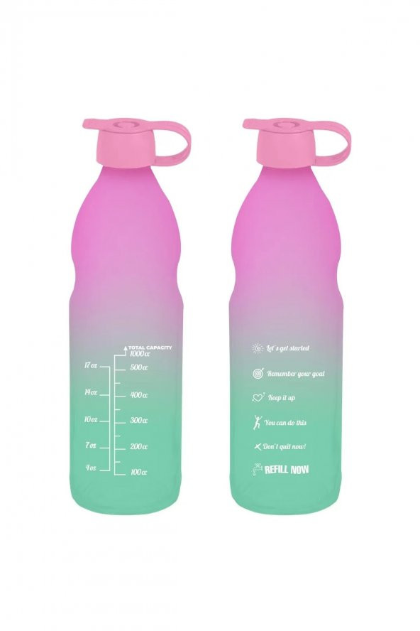 1 Lt Motivasyon Su Matarası Cam Su Şişesi 1000 ml ürün görseli 1
