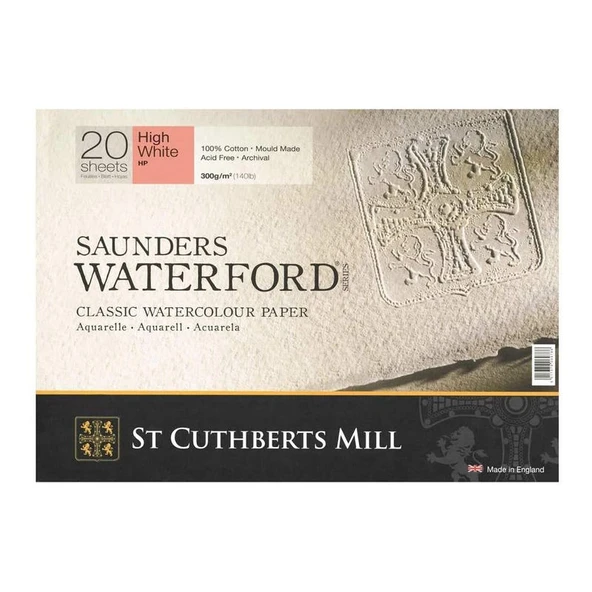 Saunders Waterford Suluboya Blok Hot Pres High White 300 gr 410x310mm 20 yp ürün görseli 1