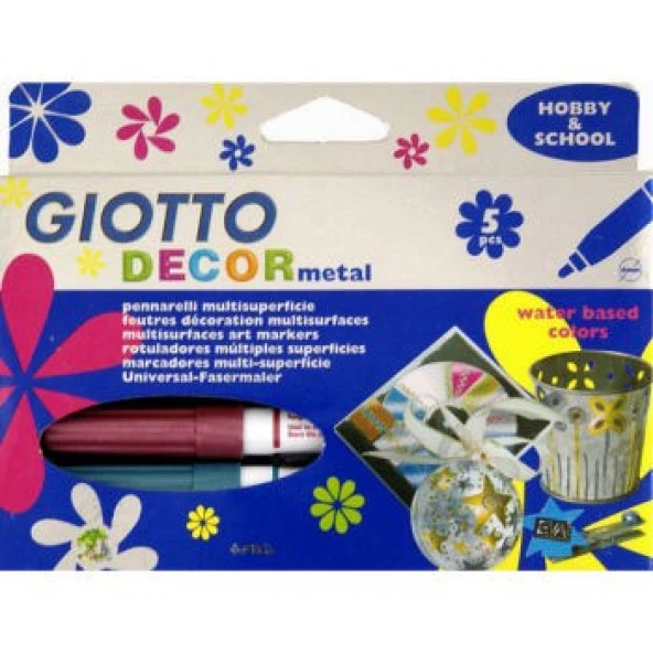 Giotto Decor Metal Her Yüzey İçin Metalik Keçeli Boya 5 Renk ürün görseli 1
