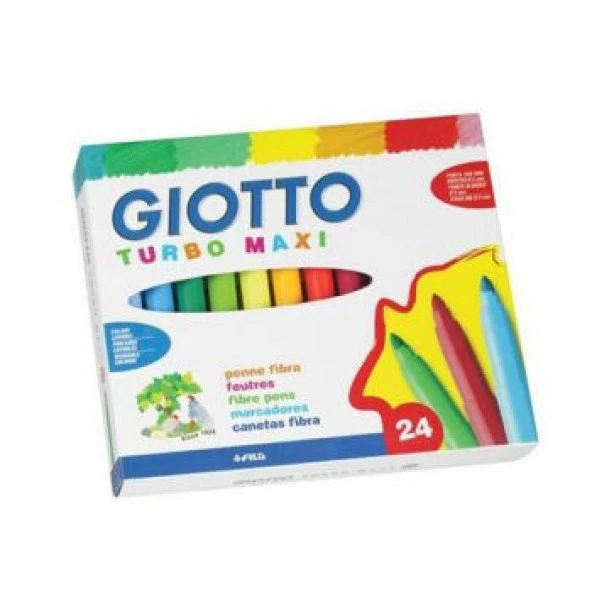 Giotto Turbo Maxi Kalın Uçlu Keçeli Boya Kalemi 24 Renk ürün görseli 1