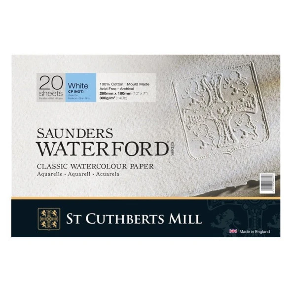 Saunders Waterford Suluboya Blok Cold Pres 300 gr 260x180mm 20 yp ürün görseli 1