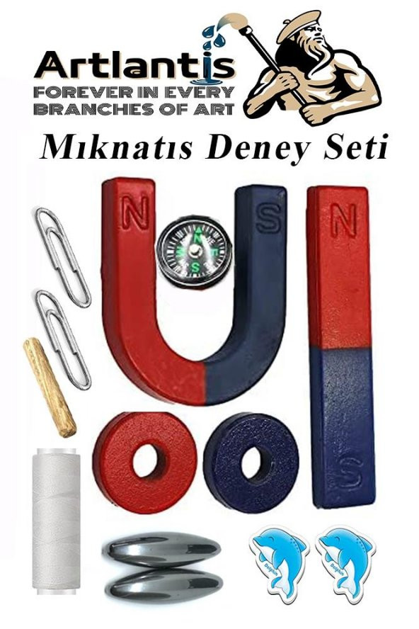Mıknatıs Seti 1 Paket Deney Malzemesi Okul Projeleri İçin Manyetik Pusula Deney Oyun Seti Eğitici ürün görseli 1