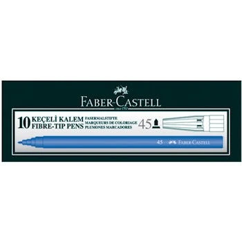 Faber Castell Keçeli Kalem Mavi 10lu Kutu ürün görseli 1