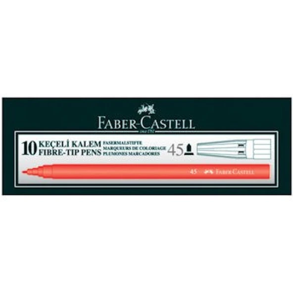 Faber Castell Keçeli Kalem Kırmızı 10lu Kutu ürün görseli 1