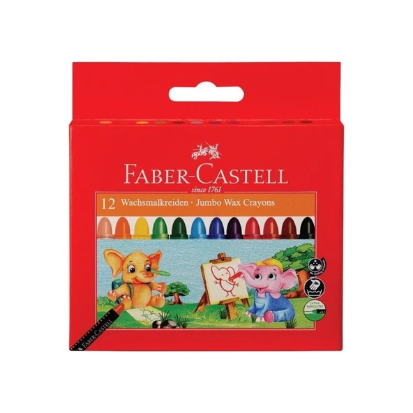 Faber Castell Süper Yıkanabilir Mum Boya 12 Renk ürün görseli 1