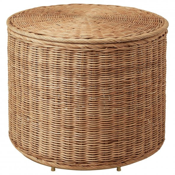 Rattan, Kapaklı Saklama Gözlü Puf MeridyenDukkan, El Yapımı Saklama Kutusu ürün görseli 1
