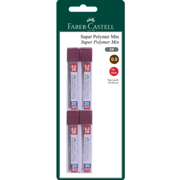 Faber Castell Super Fine Min Mekanik Kurşun Kalem Ucu 0.5 mm 2B 4 Adet ürün görseli 1