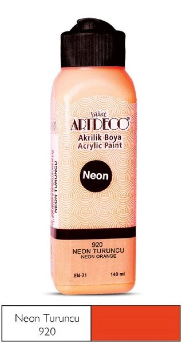 Artdeco Neon Akrilik Boya 140 ml. NEON TURUNCU ürün görseli 1