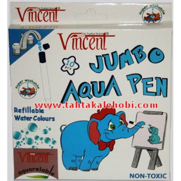 Vincent Jumbo Aqua Pens Su İle Doldurulabilir Keçeli Boya Kalemi ürün görseli 1