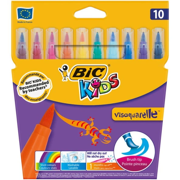 Bic Kids Visaquarelle Fırça Uçlu Keçeli Boya Kalemi 10 Renk ürün görseli 1