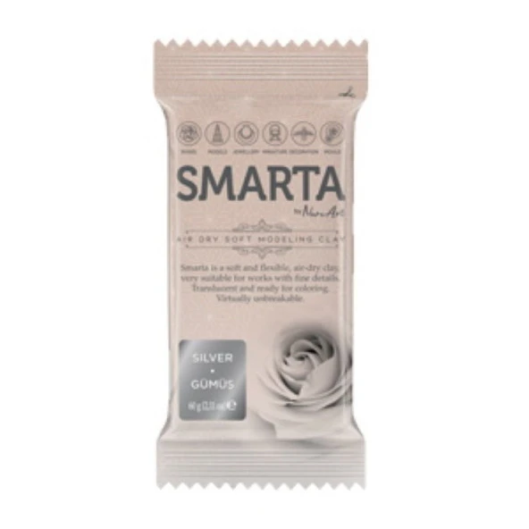 Smarta Modelleme Hamuru 60 gr. METALİK GÜMÜŞ ürün görseli 1