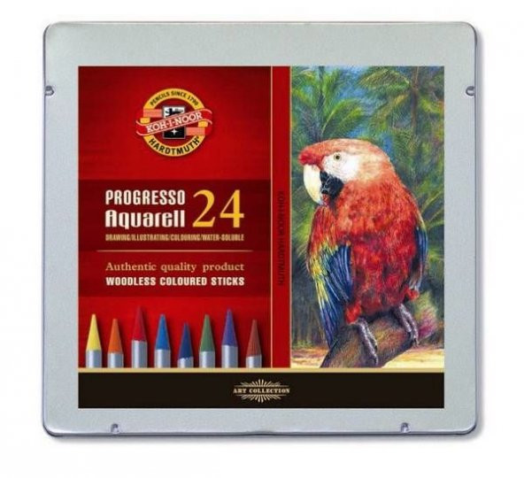 Koh-i Noor Progresso Aquarell Ağaçsız Sulandırılabilir Boya Kalemi 24 Renk ürün görseli 1