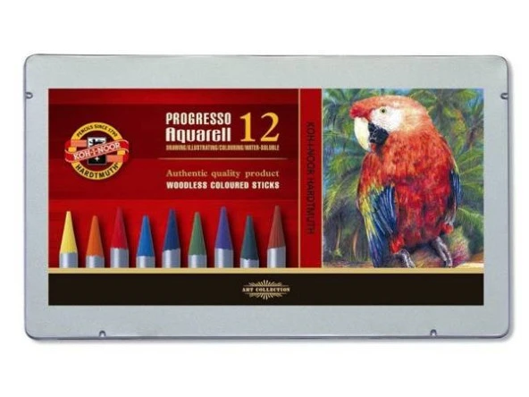 Koh-i Noor Progresso Aquarell Ağaçsız Sulandırılabilir Boya Kalemi 12 Renk ürün görseli 1