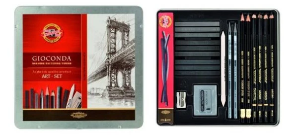 Koh-i Noor Gioconda Art Set Karakalem Resim Seti 23 Parça Metal Kutulu ürün görseli 1