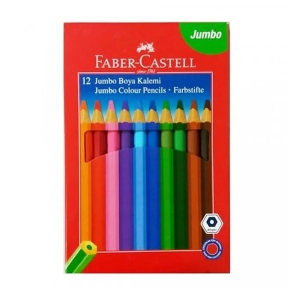 Faber Castell Jumbo Kuru Boya 12 Renk ürün görseli 1