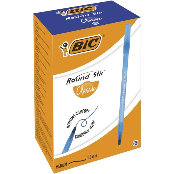 Bic Round Stic Tükenmez Kalem Mavi 60lı Kutu ürün görseli 1