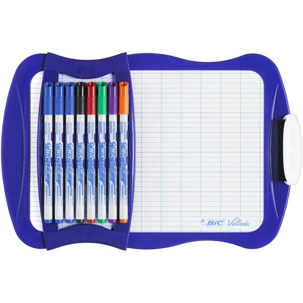 Bic Velleda 1721 Mini Beyaz Tahta + 8 Adet Kalem + Silgi ürün görseli 1