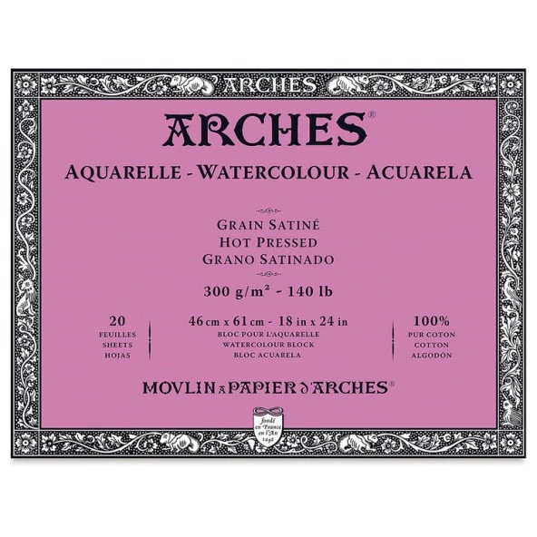 Arches Suluboya Blok Hot Press Natural White 300 gr 46x61 cm 20 Sayfa ürün görseli 1
