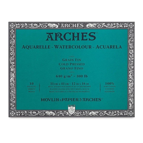 Arches Suluboya Blok Cold Press Natural White 640 gr 31x41 cm 10 Sayfa ürün görseli 1