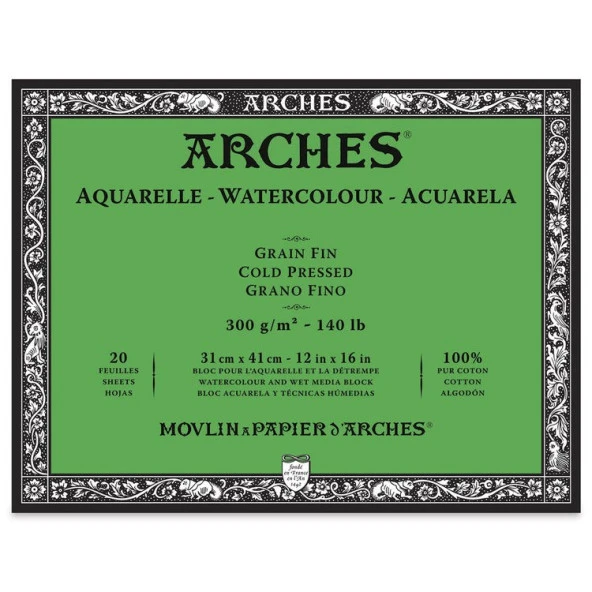 Arches Suluboya Blok Cold Press Natural White 300 gr 31x41 cm 20 Sayfa ürün görseli 1