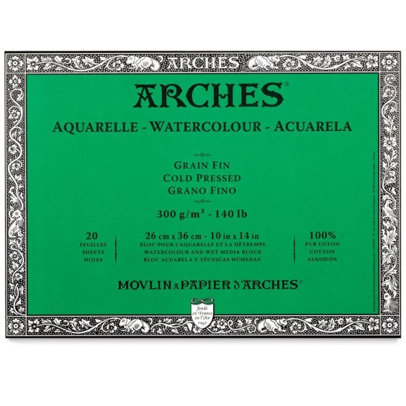 Arches Suluboya Blok Cold Press Natural White 300 gr 26x36 cm 20 Sayfa ürün görseli 1