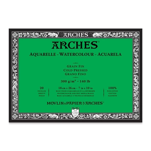 Arches Suluboya Blok Cold Press Natural White 300 gr 18x26 cm 20 Sayfa ürün görseli 1
