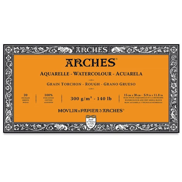 Arches Suluboya Blok Rough Natural White 300 gr 15x30 cm 20 Sayfa ürün görseli 1