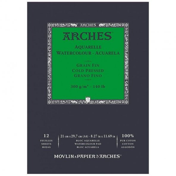 Arches Suluboya Defteri Cold Press Natural White 300 gr A4 12 Sayfa ürün görseli 1