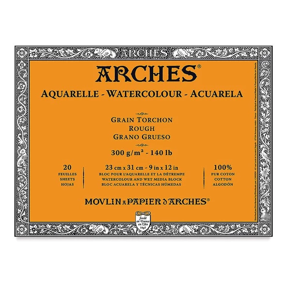 Arches Suluboya Blok Rough Natural White 300 gr 23x31 cm 20 Sayfa ürün görseli 1