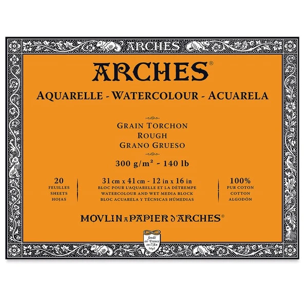 Arches Suluboya Blok Rough Natural White 300 gr 31x41 cm 20 Sayfa ürün görseli 1